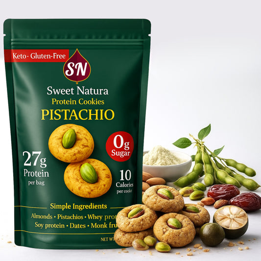 Pistachio grass-fed whey protein mini cookies (10 cal per cookie)