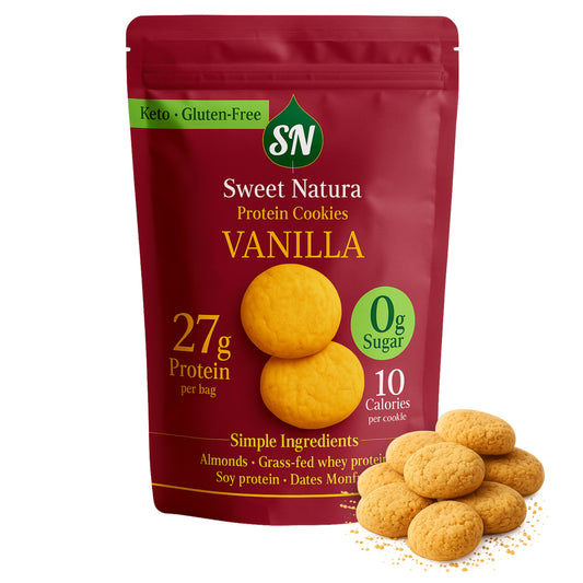 Vanilla grass-fed whey protein mini cookies (10 cal per cookie)