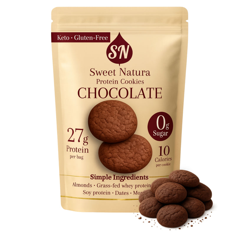 Chocolate grass-fed whey protein mini cookies (10 cal per cookie)