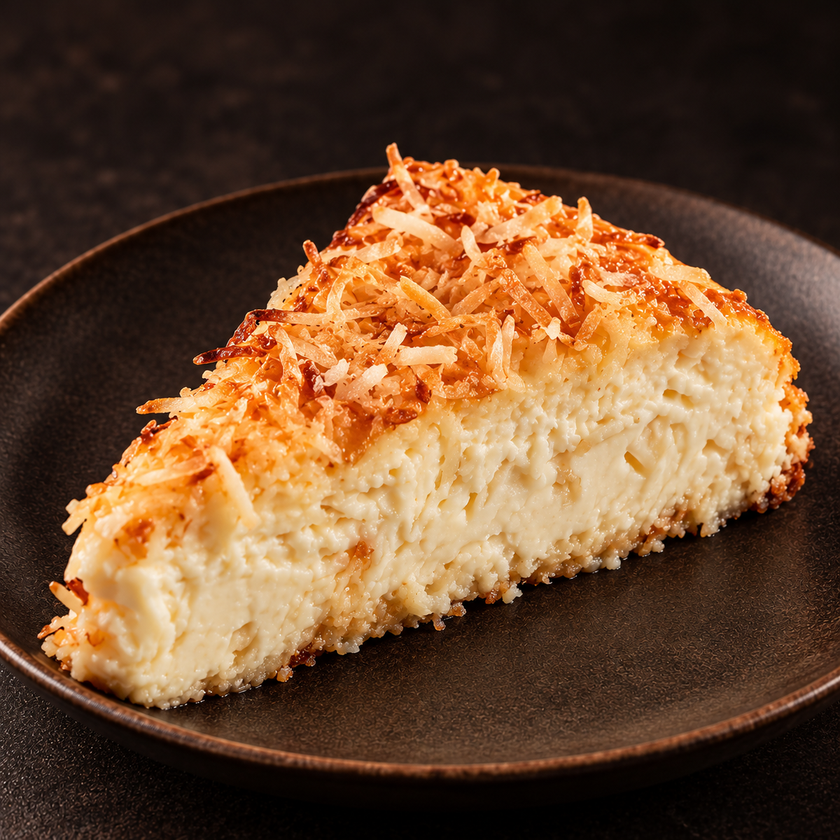 Coconut Flan slice (16 gr protein per portion | Grass-fed whey protein)